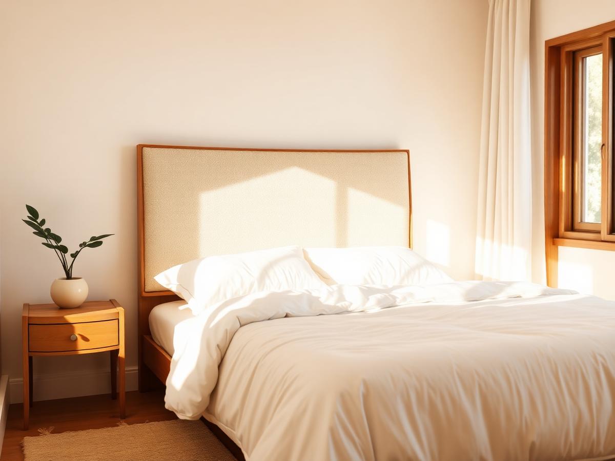 Private bedroom with soft linens and morning light through a large window